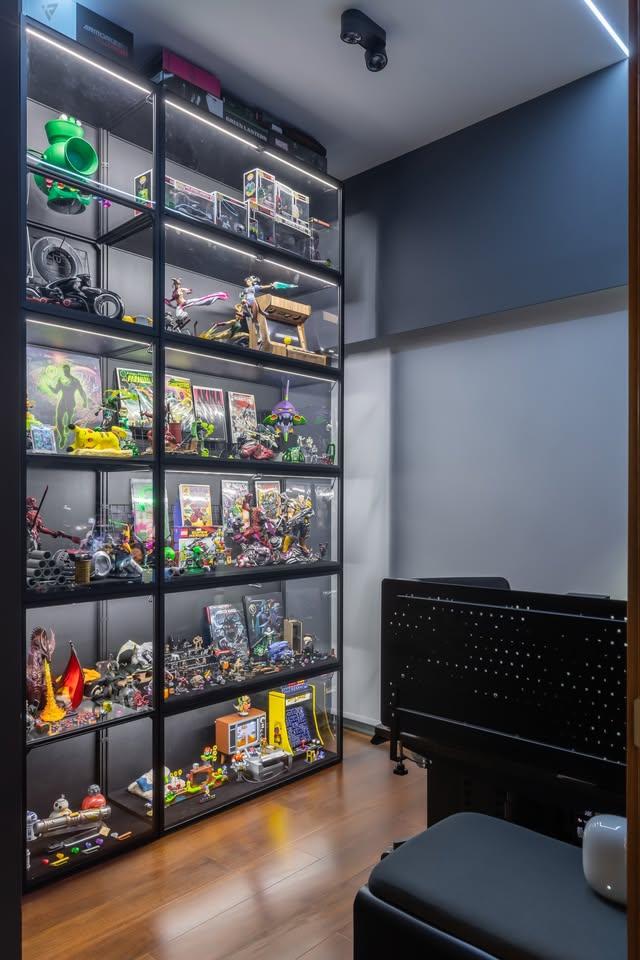 Modern Gaming Room with TV Console and Computer