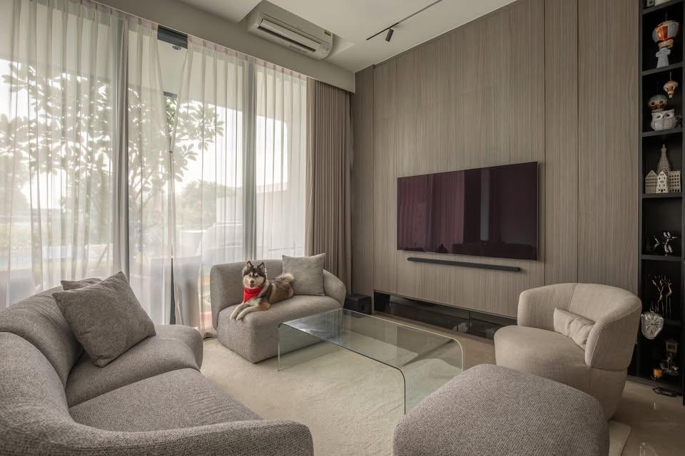 Modern Living Room with Sofa and TV