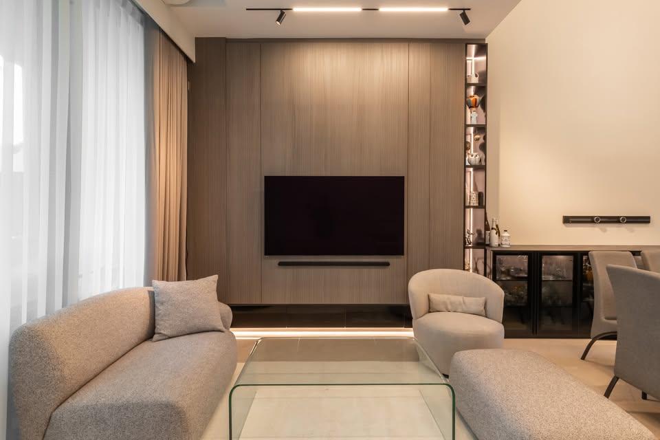 Modern Living Room with Sofa and TV