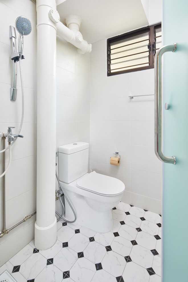 Minimalist Bathroom with Mirror and Bathroom Mirrors