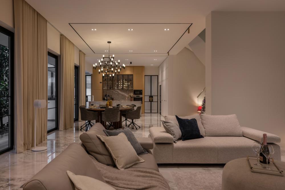 Modern Living Room with Sofa and Flooring