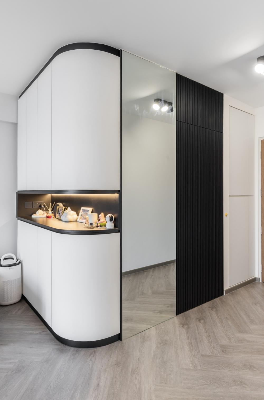 Modern Entryway with Mirror and Shoe Rack