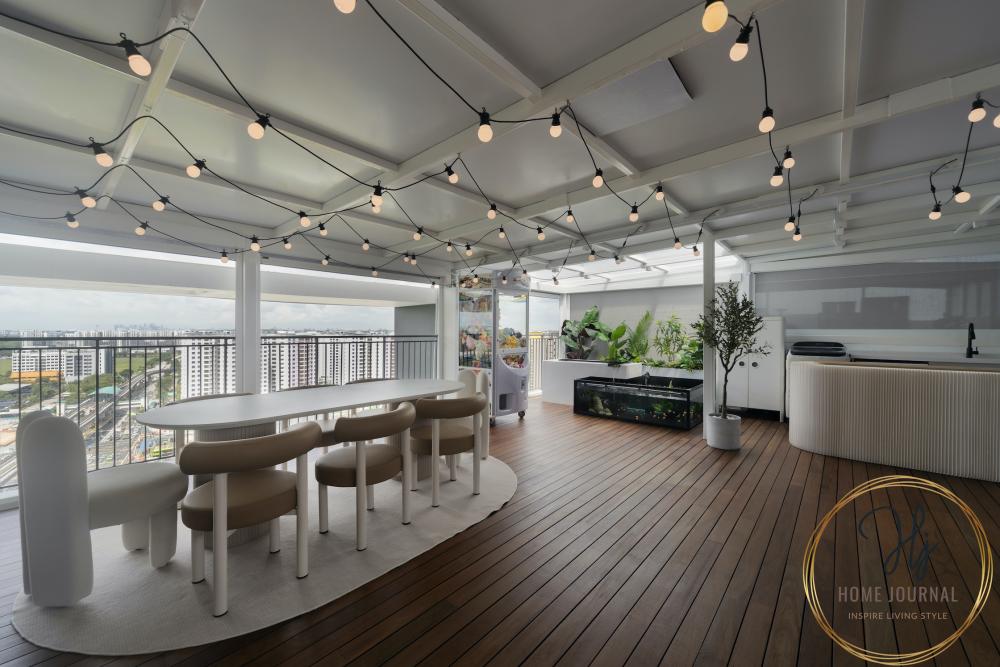 Scandinavian Rooftop with Outdoor Table and Outdoor Chairs