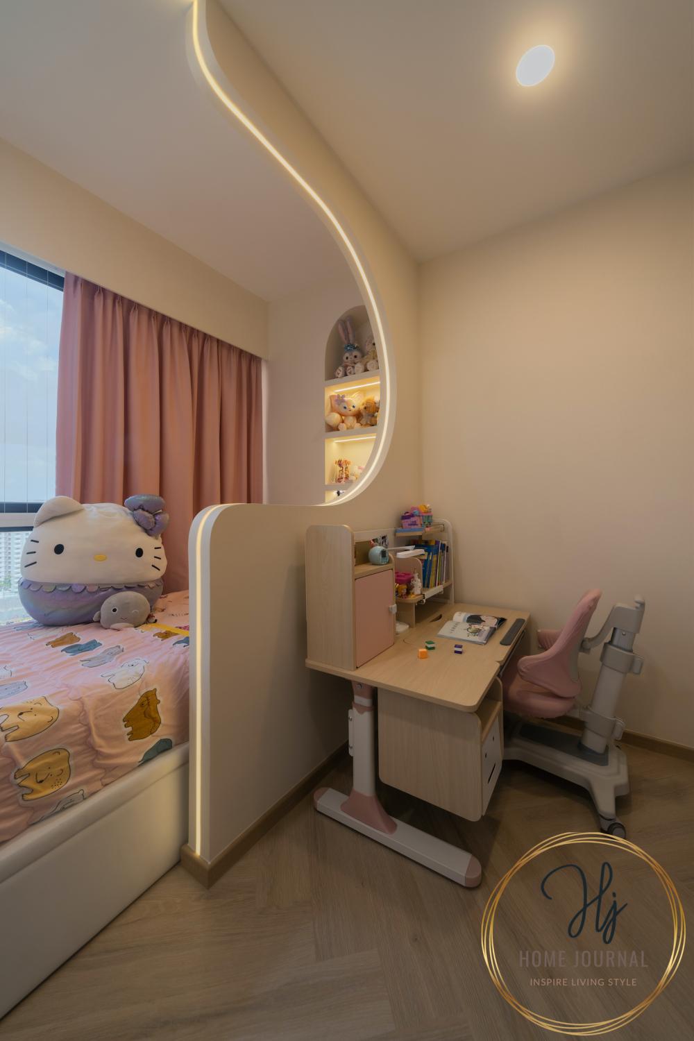 Scandinavian Kids Room with Bookshelf and Children's Storage