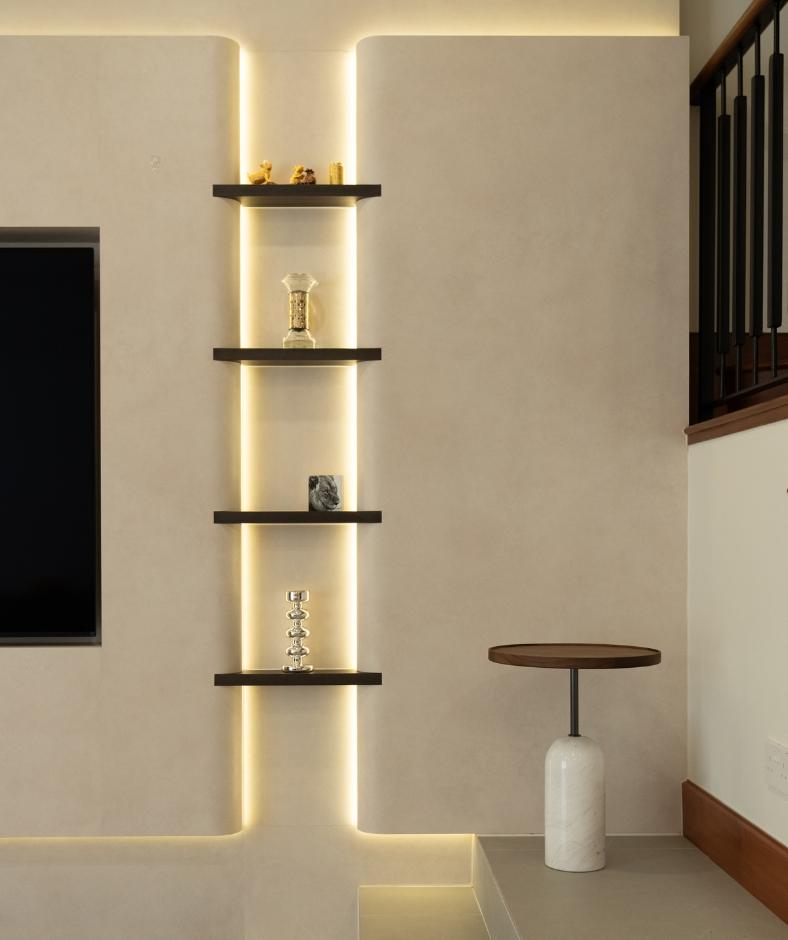 Modern Living Room with Countertop and TV Console