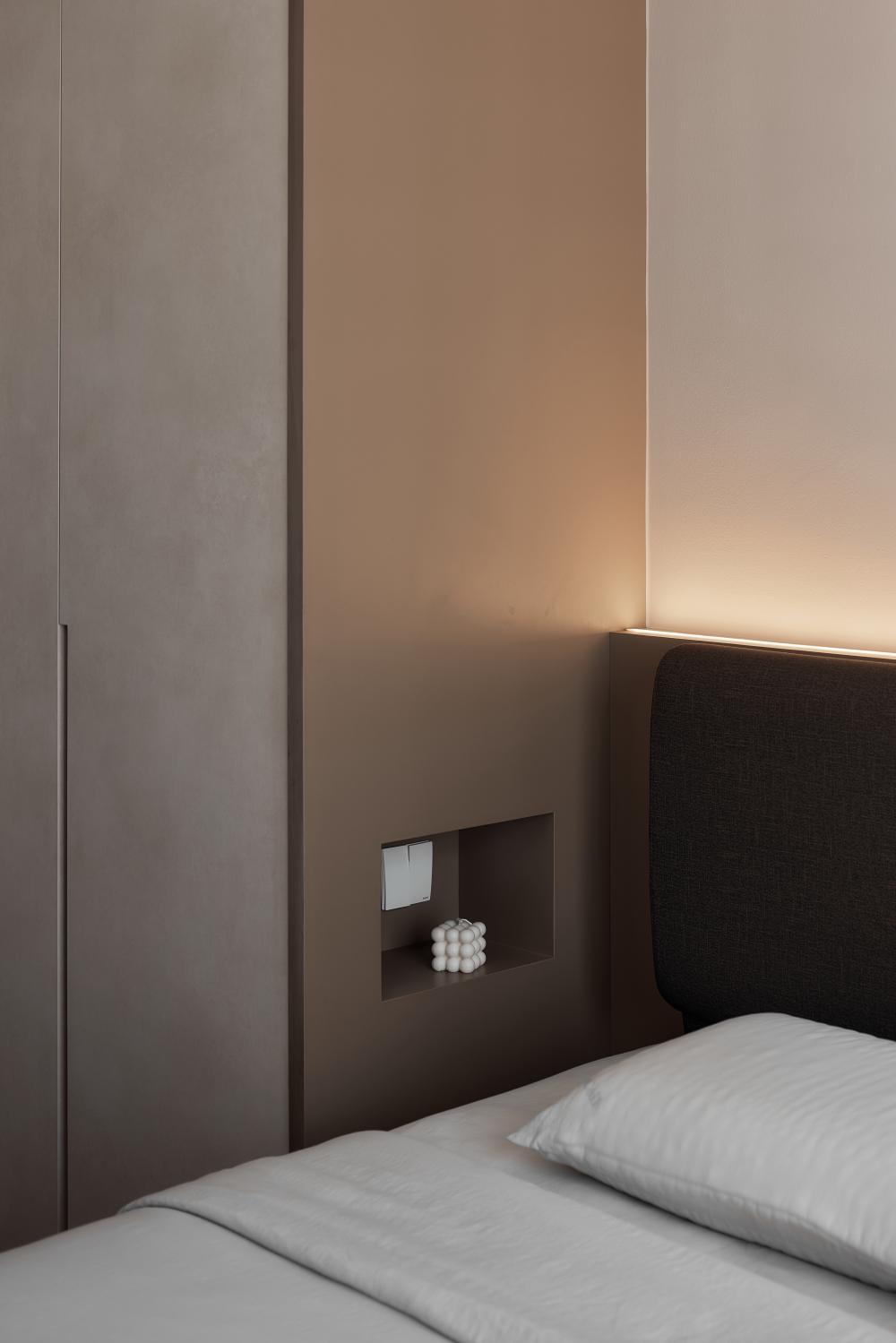 Scandinavian Bedroom with Wardrobe and Queen Bed
