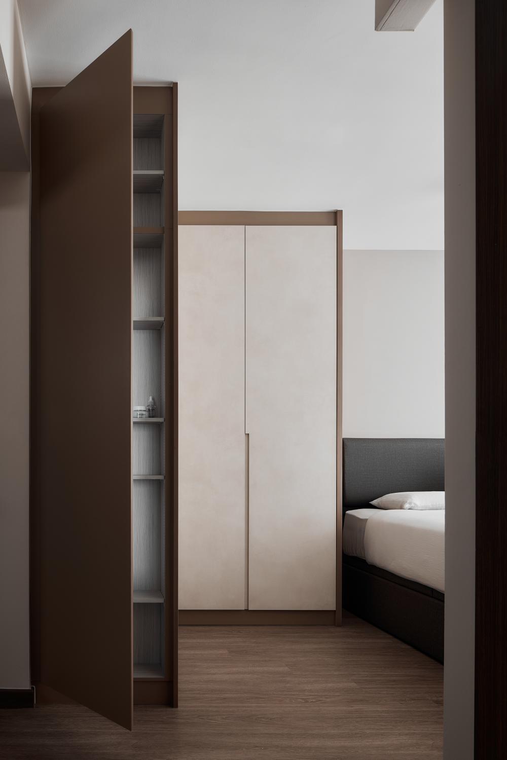 Scandinavian Bedroom with Wardrobe and Closet