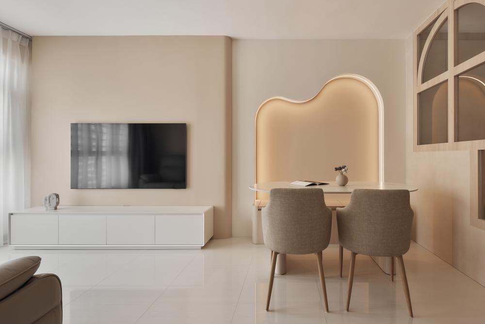 Scandinavian Living Room with TV Console and Sofa