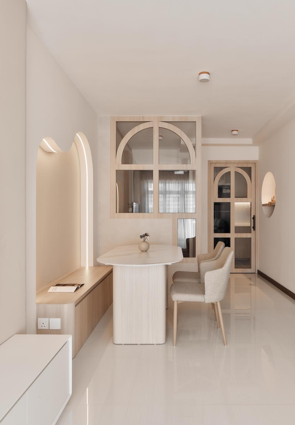 Scandinavian Dining Room with Dining Table and Dining Chairs
