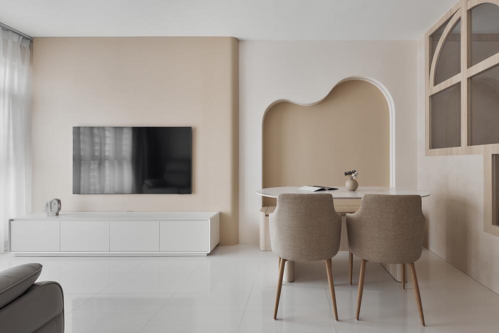 Scandinavian Living Room with TV Console and Sofa