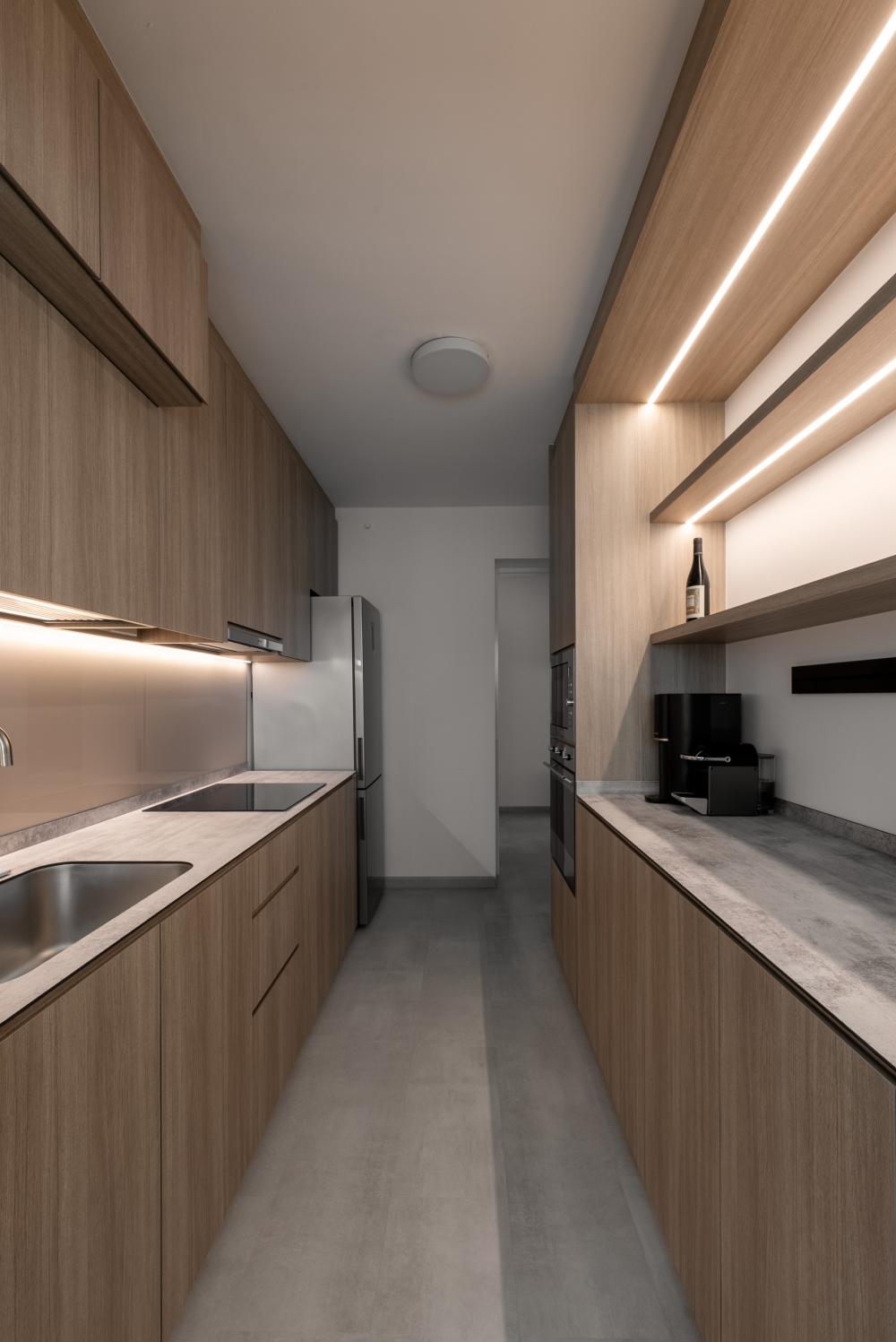 Scandinavian Kitchen with Countertop and Kitchen Island