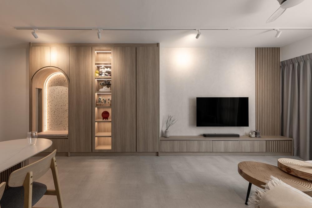 Scandinavian Living Room with TV Console and Side Table