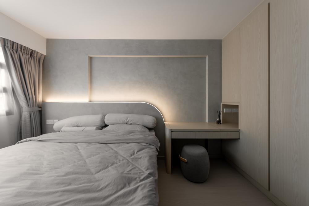Scandinavian Bedroom with Wardrobe and Built-in Bed