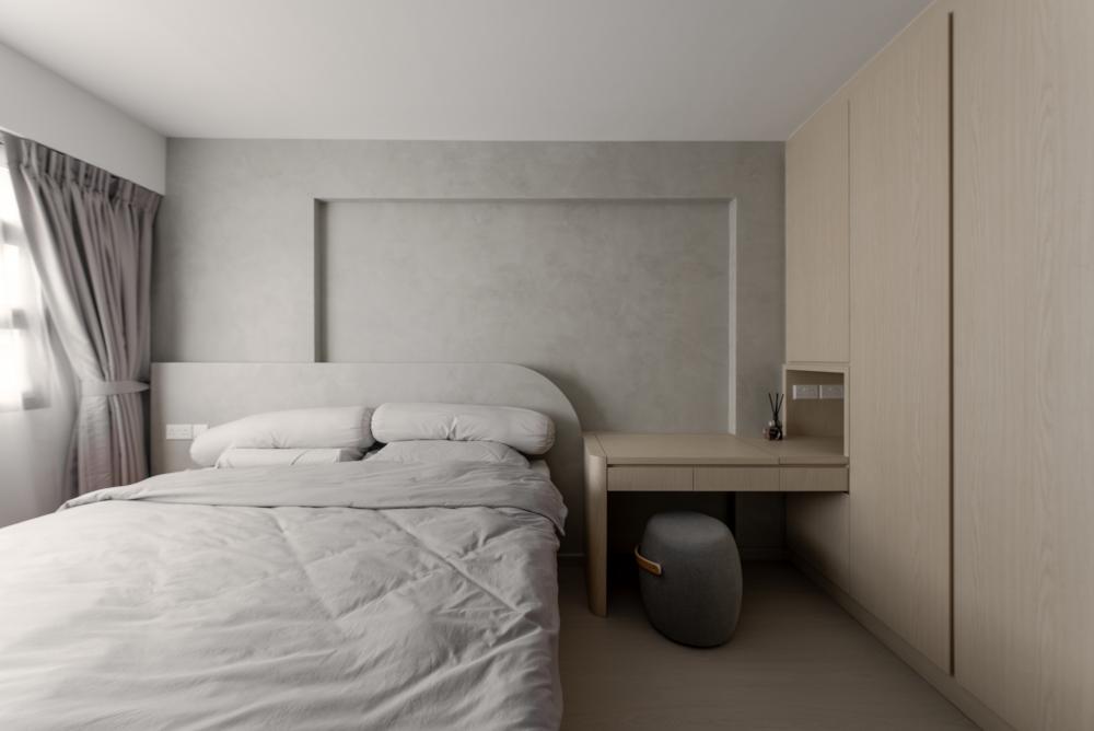 Scandinavian Bedroom with Wardrobe and Queen Bed