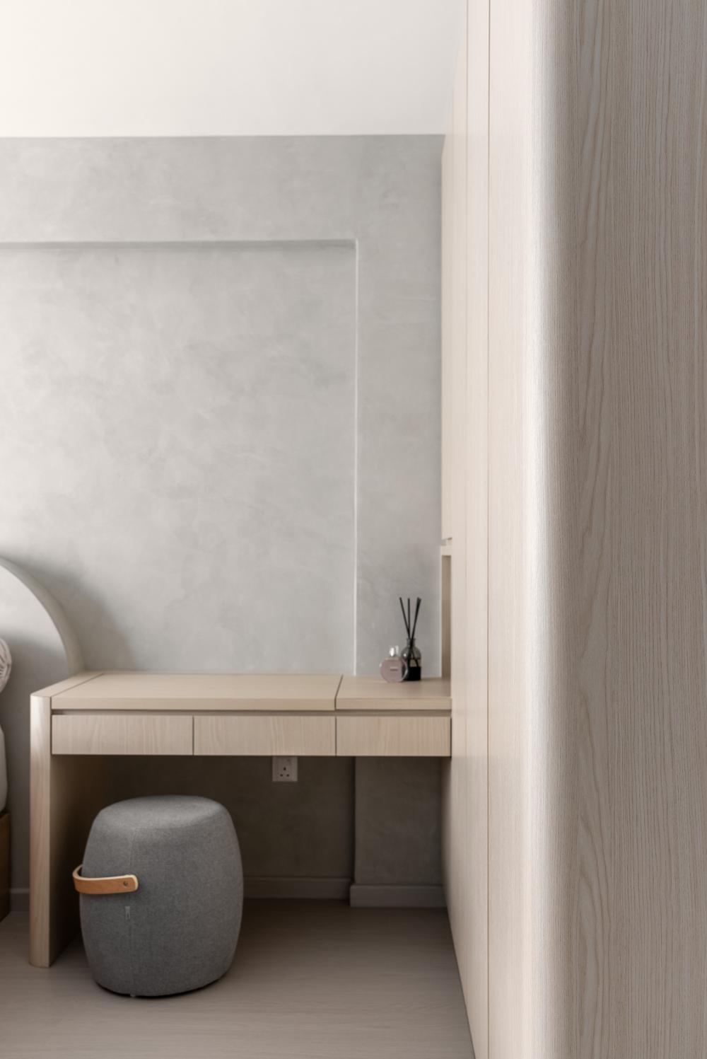 Scandinavian Bedroom with Wardrobe and Bedside Table
