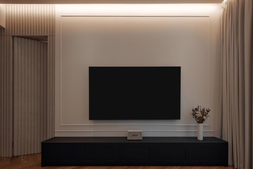 Modern Living Room with TV Console and TV