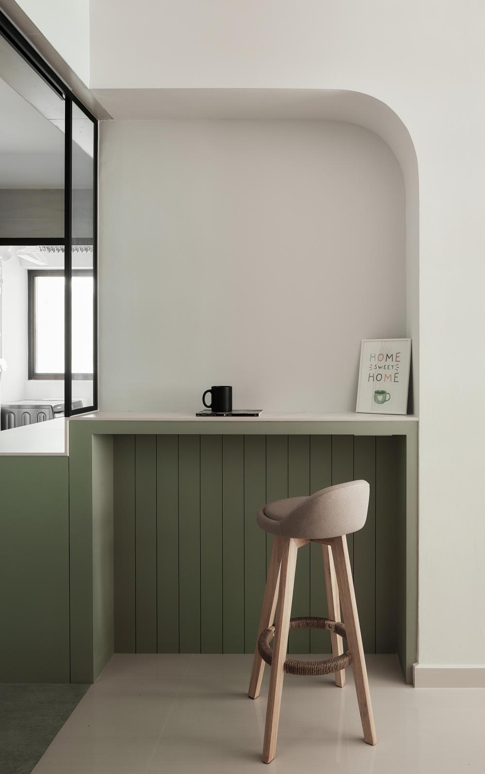 Scandinavian Home Bar with Bar Counter and Café Table