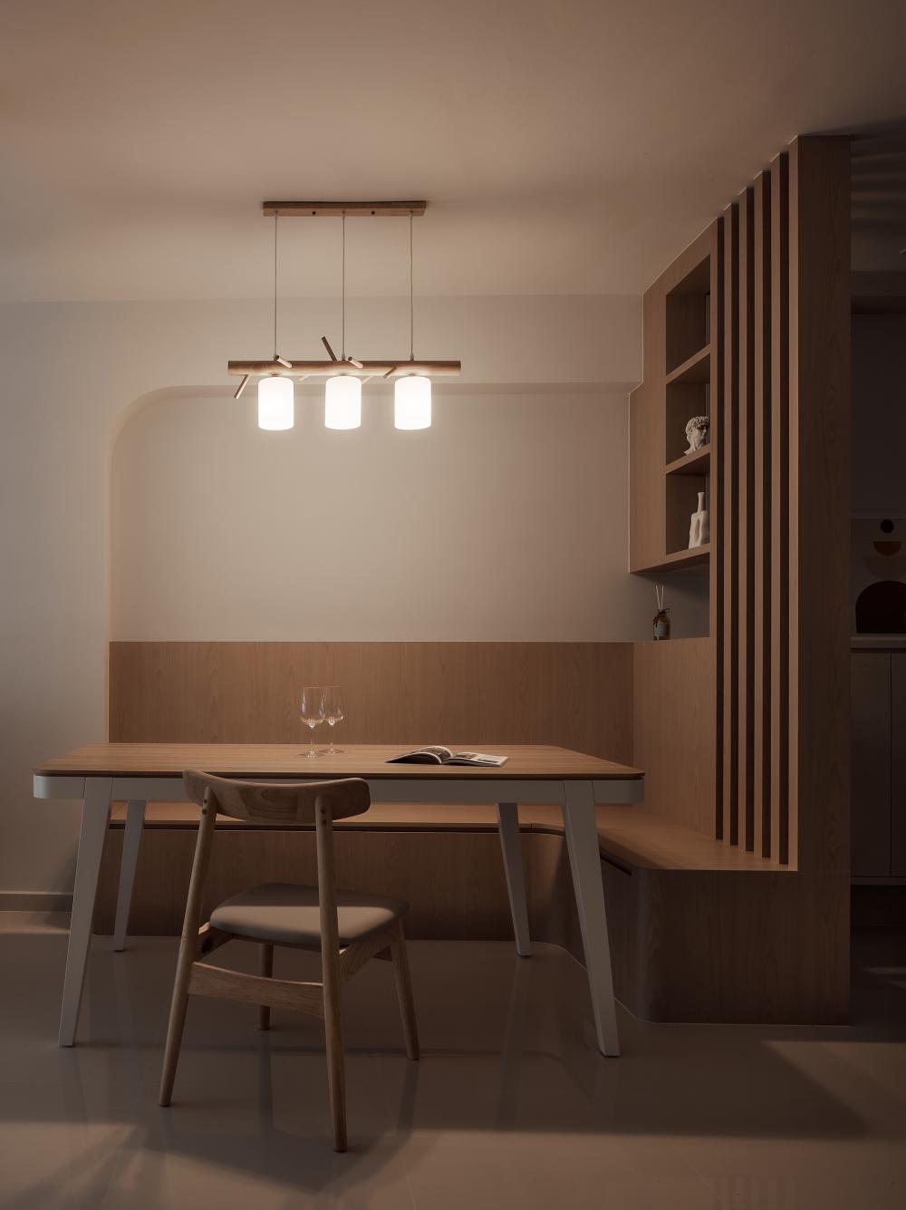 Scandinavian Dining Room with Dining Table and Dining Chairs