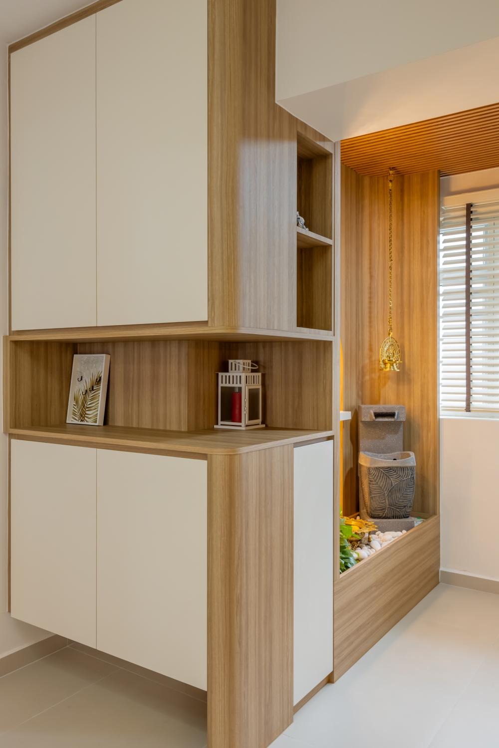 Modern Entryway with Mirror and Seating Bench
