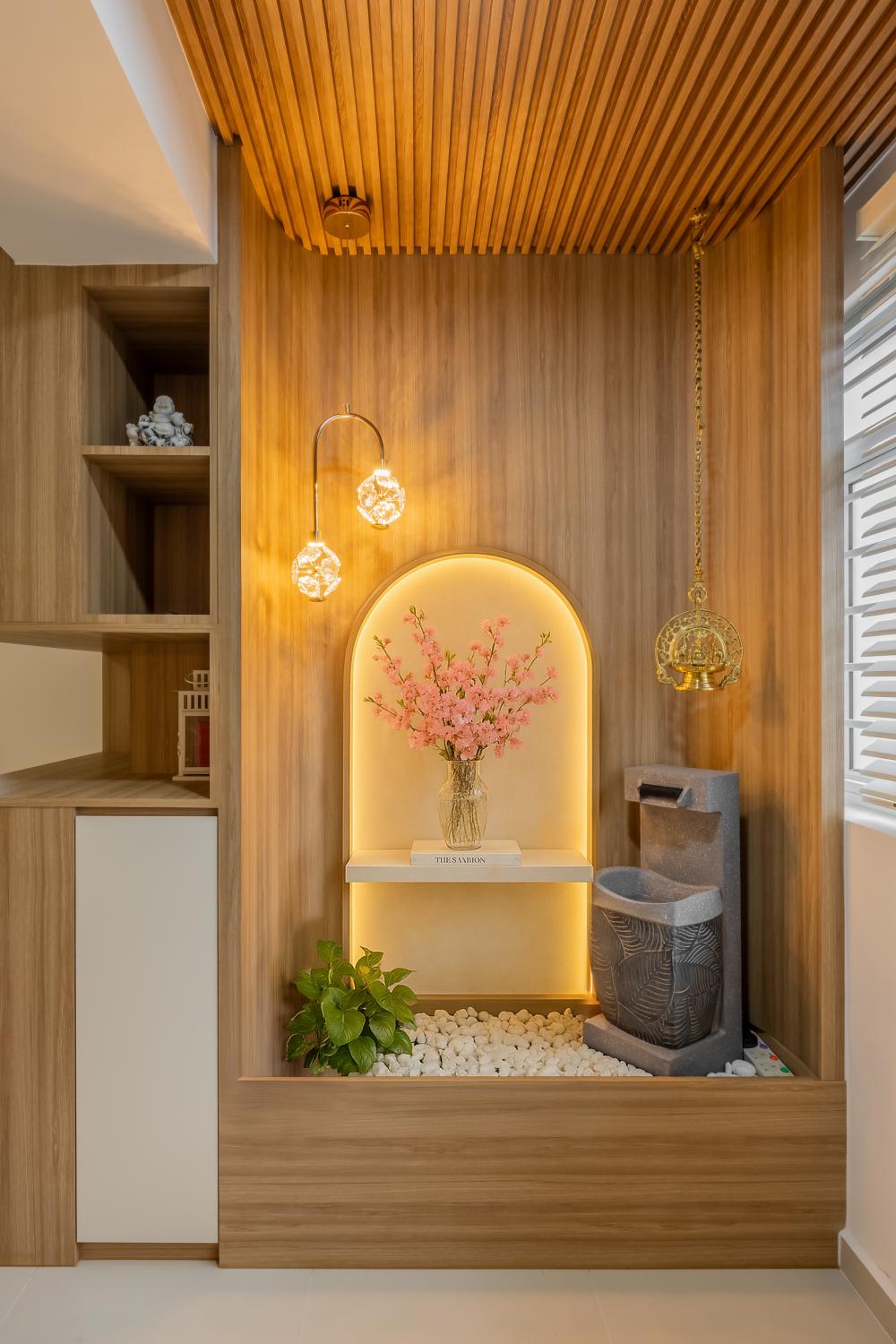 Modern Entryway with Mirror and Seating Bench