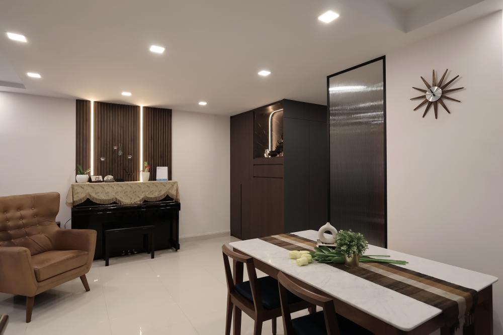 Contemporary Living Room with Ceiling Light and TV