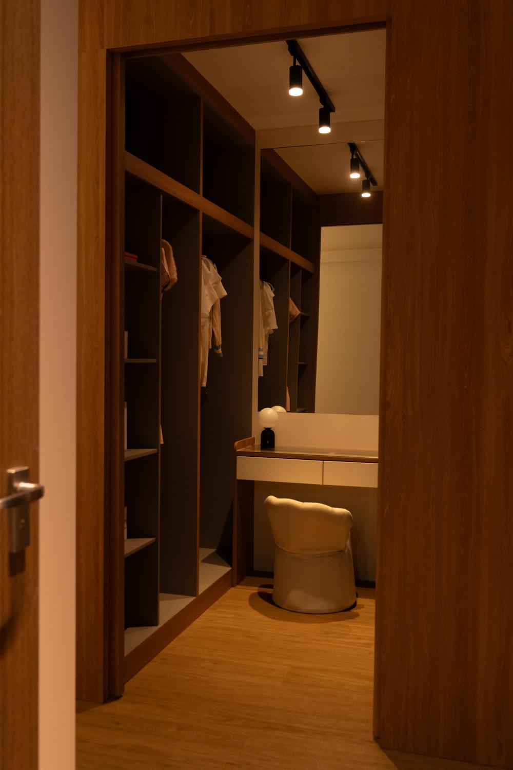 Scandinavian Bedroom with Bedroom Dresser and Lighting