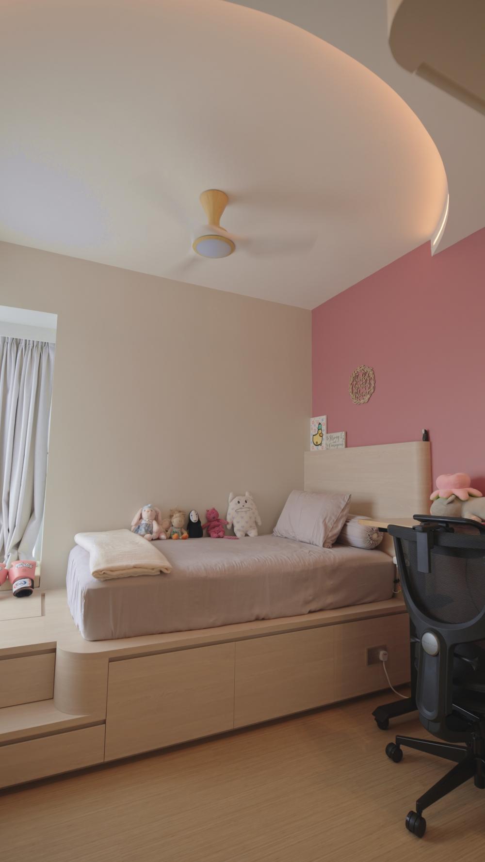 Scandinavian Bedroom with Cove Lighting and Wardrobe
