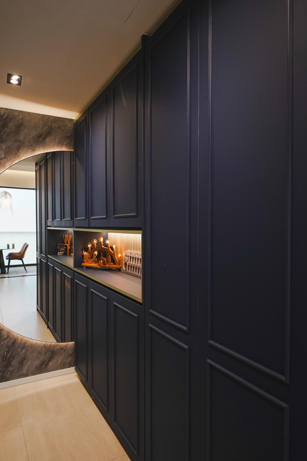 Modern Entryway with Mirror and Shoe Cabinets