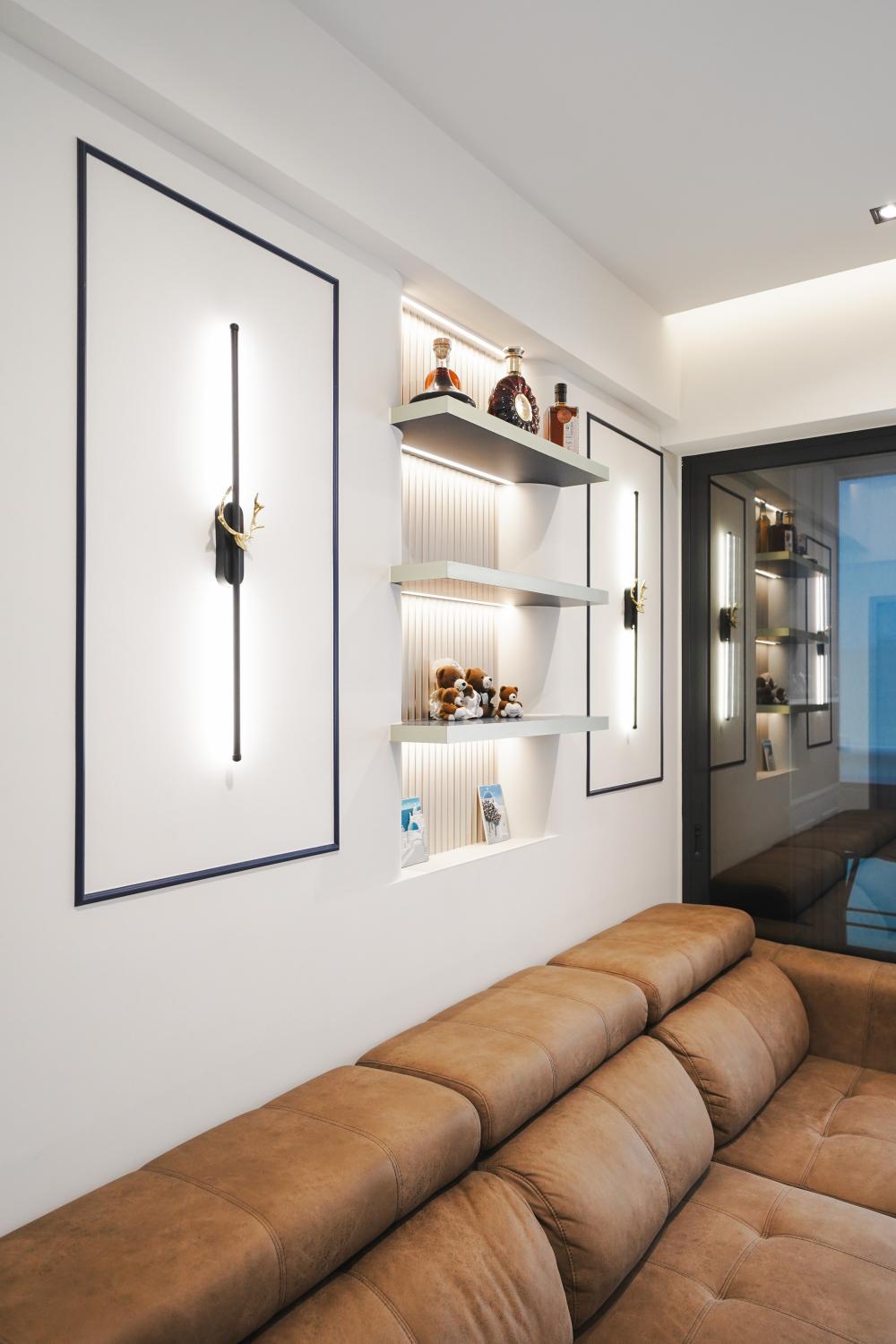 Modern Living Room with Feature Wall and Sofa