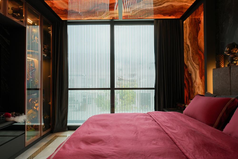 Modern Bedroom with Built-in Bed and Closet
