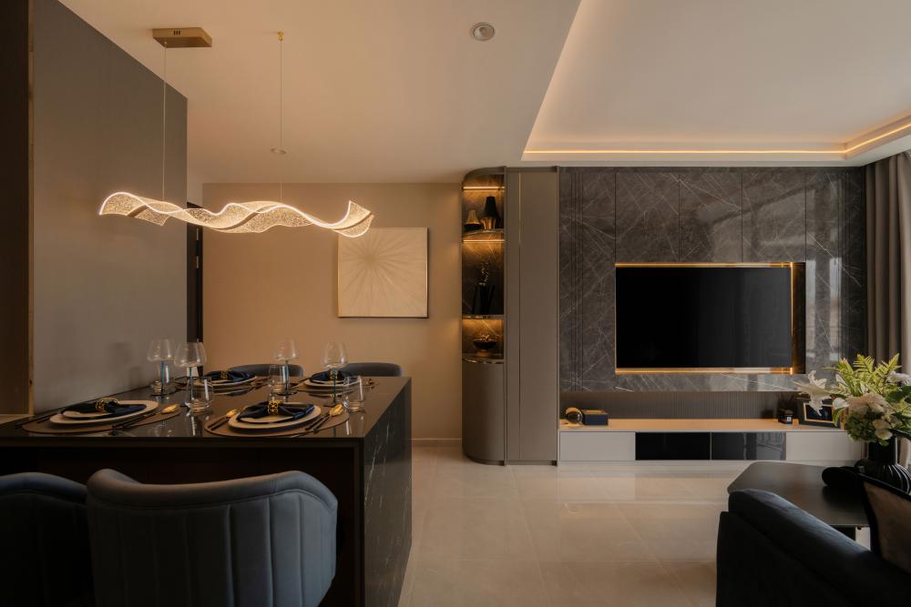 Modern Living Room with Sofa and Side Table