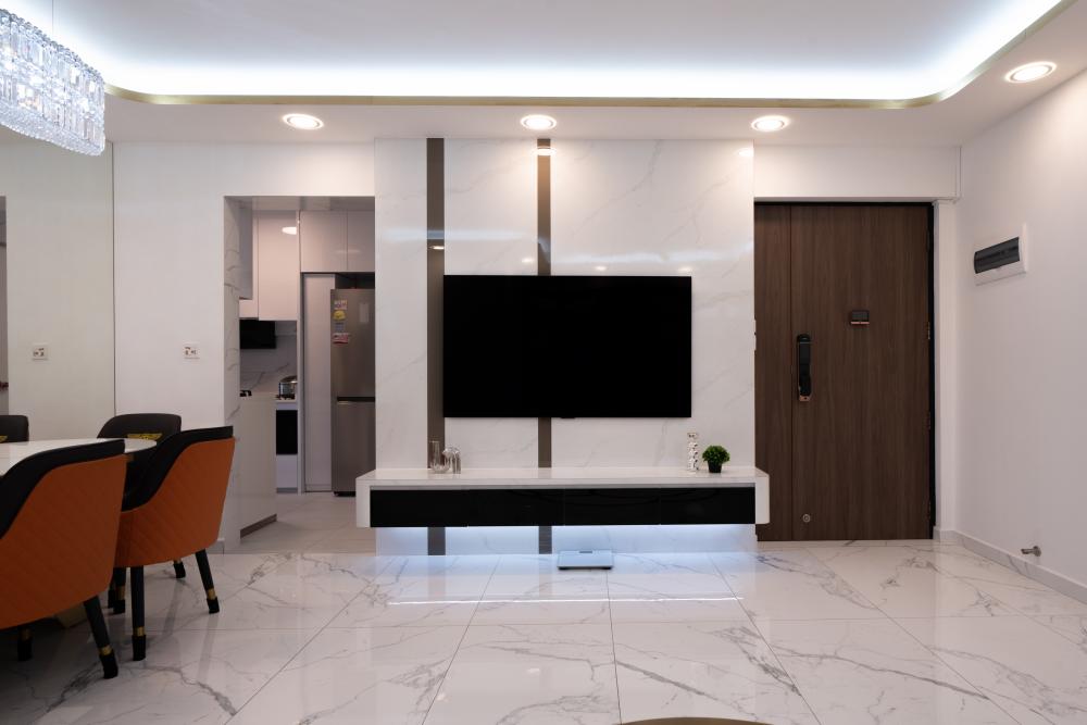 Modern Living Room with TV Console and Sofa