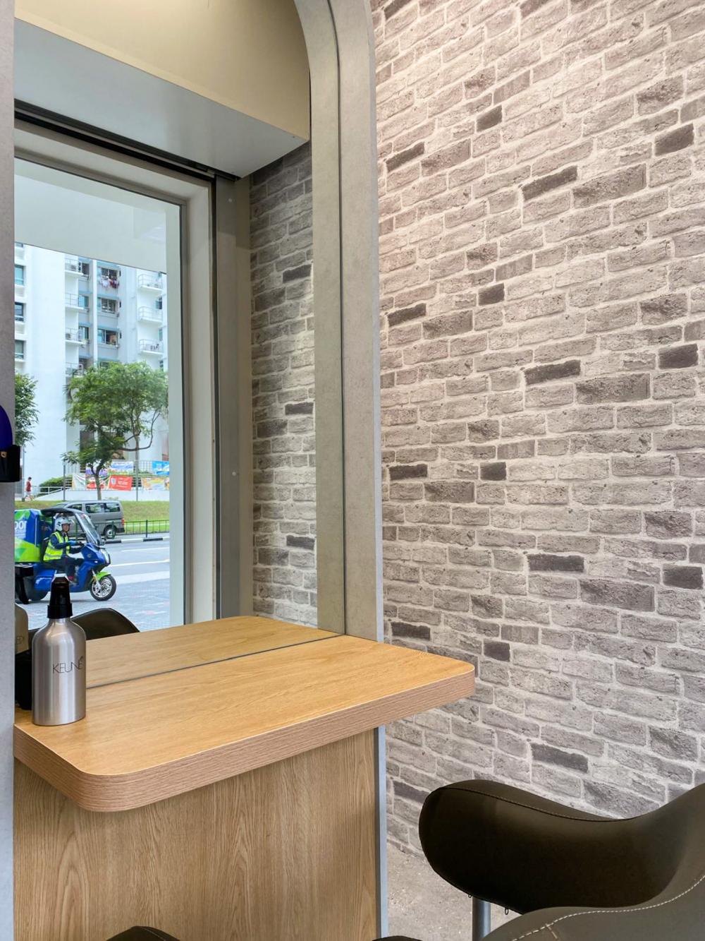 Minimalist Retail with Feature Wall and Mirror