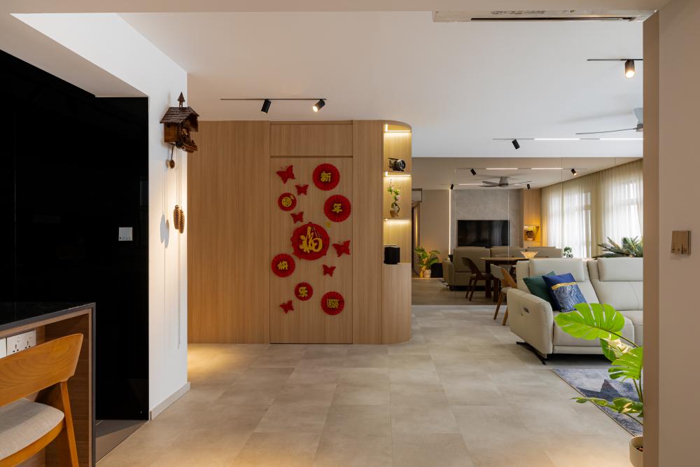 Contemporary Entryway with Mirror and Seating Bench