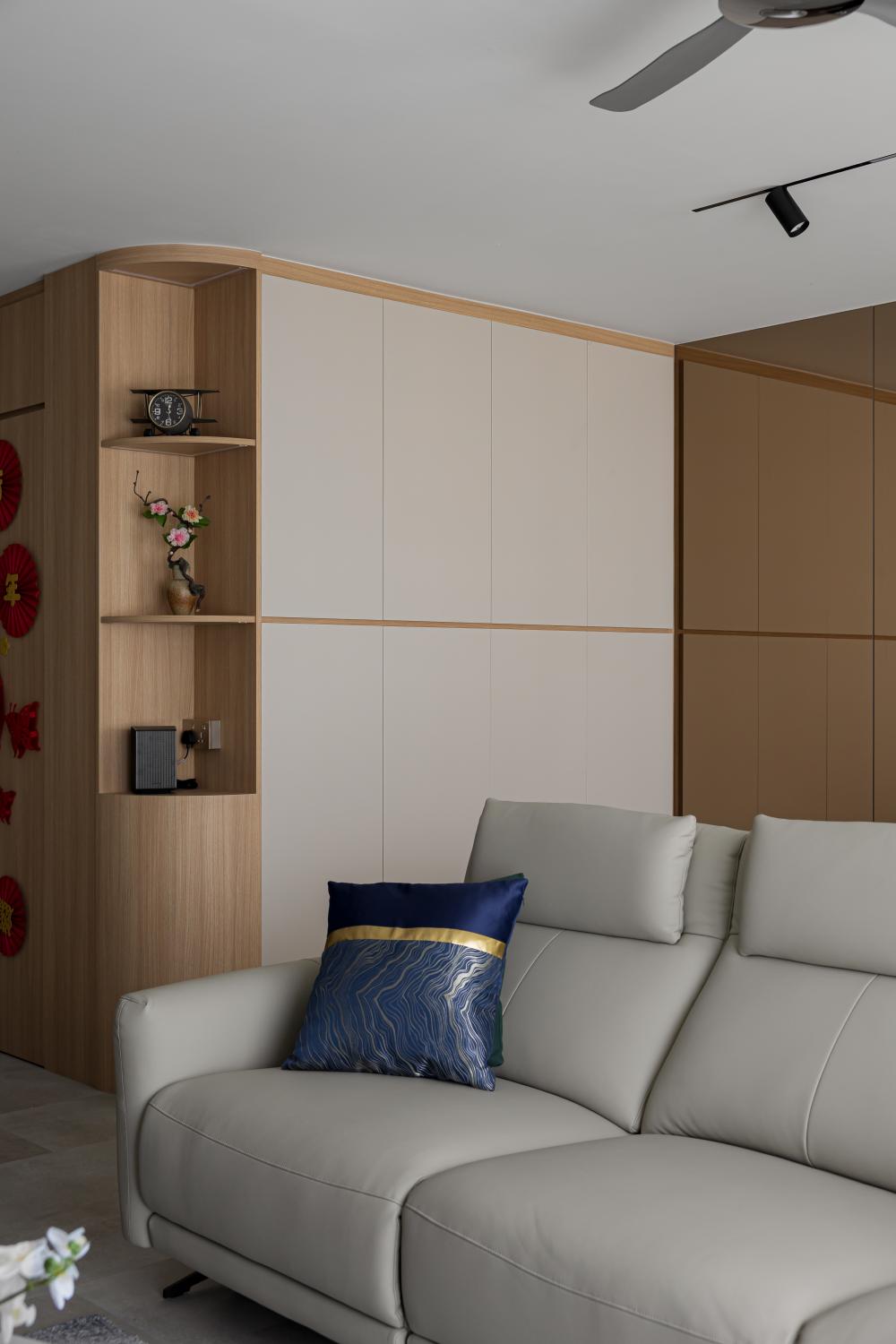 Contemporary Living Room with TV Console and Sofa
