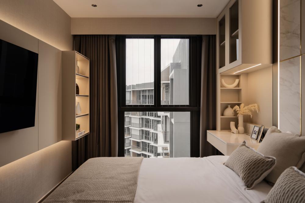 Modern Bedroom with Sideboard and Queen Bed