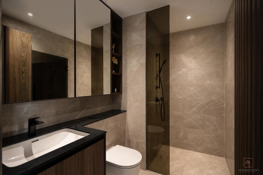 Contemporary Bathroom with Countertop and Mirror