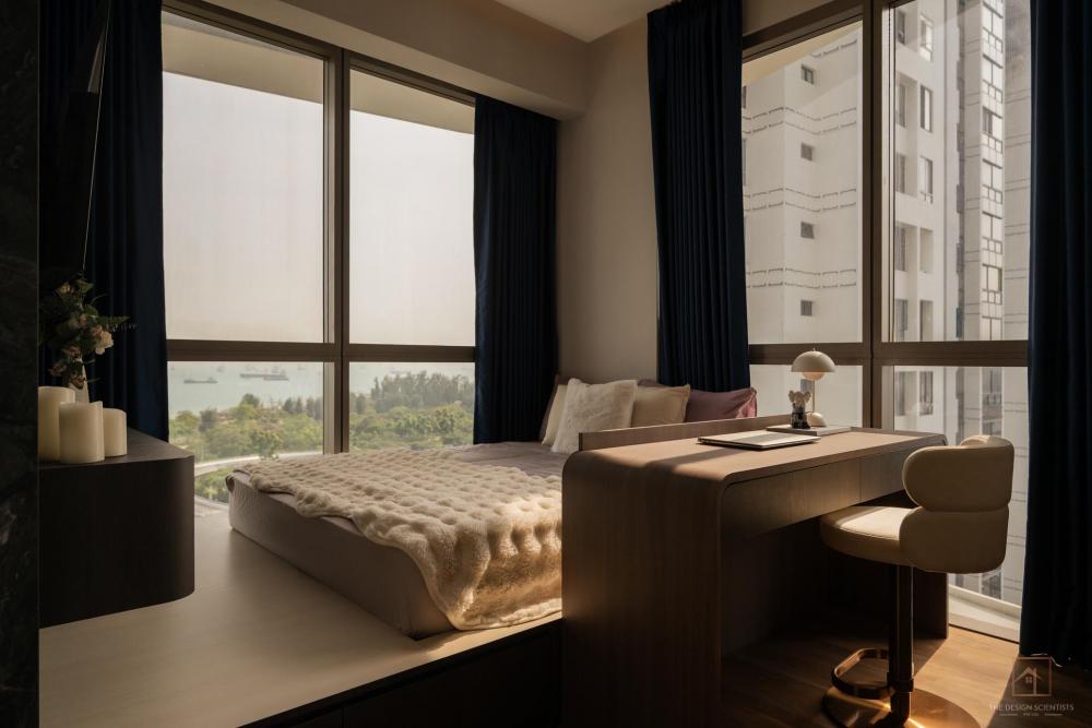 Contemporary Bedroom with Platform Bed and Wardrobe