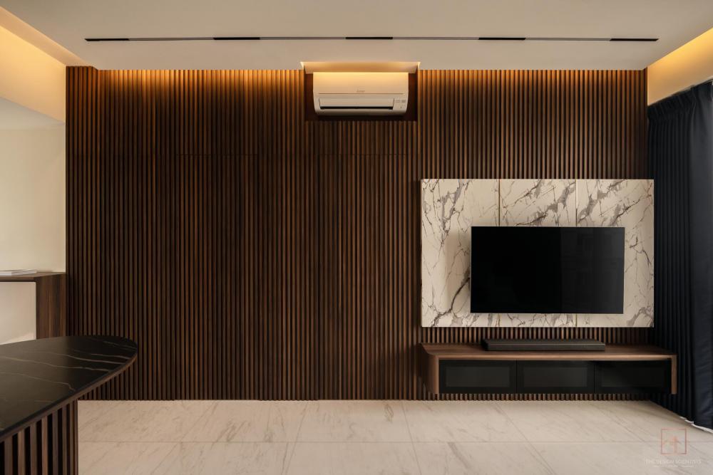 Contemporary Living Room with Settee and TV Console