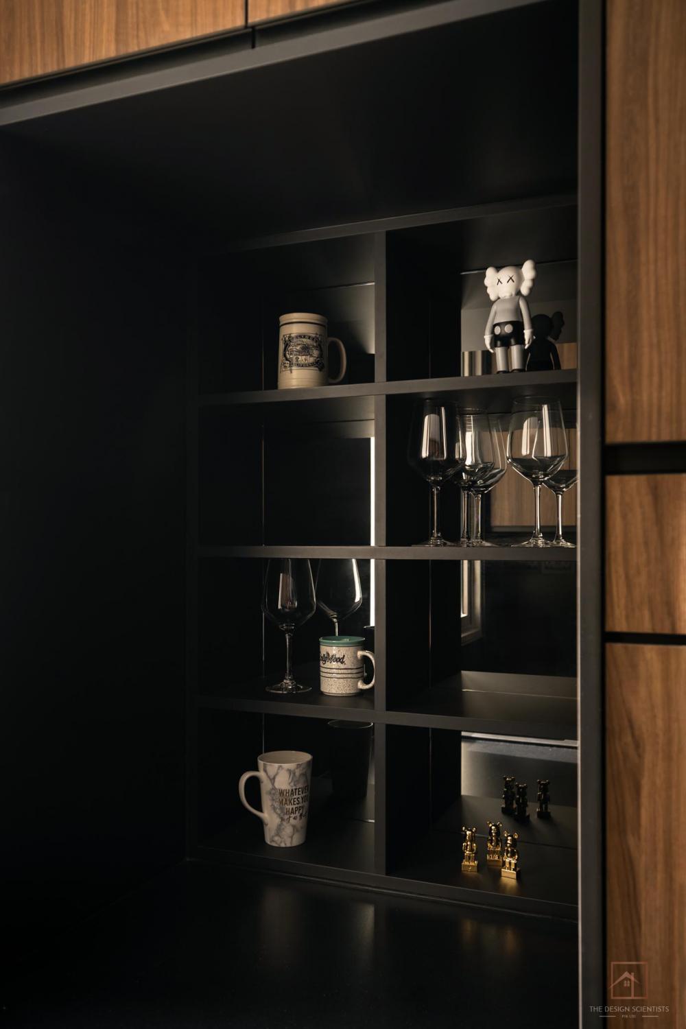 Contemporary Kitchen with Kitchen Island and Cupboard