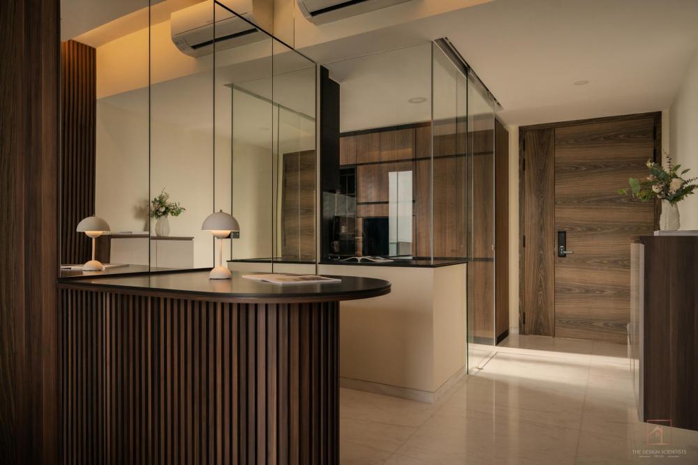 Contemporary Entryway with Seating Bench and Shoe Rack