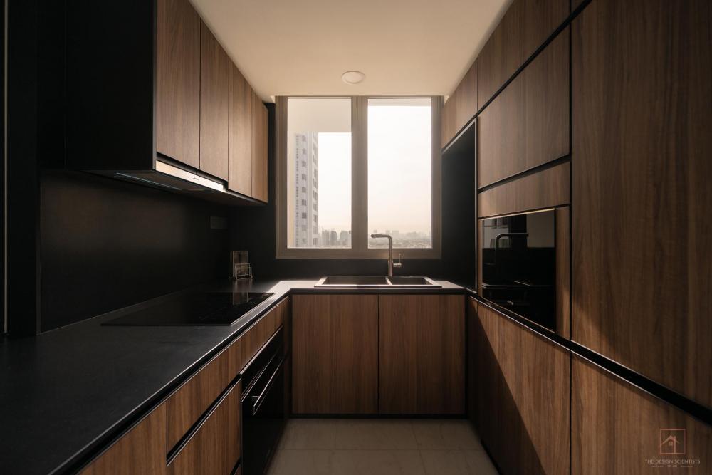 Contemporary Kitchen with Countertop and Cupboard