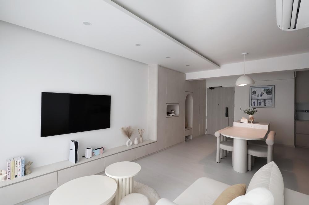 Minimalist Living Room with Cove Lighting and Sofa