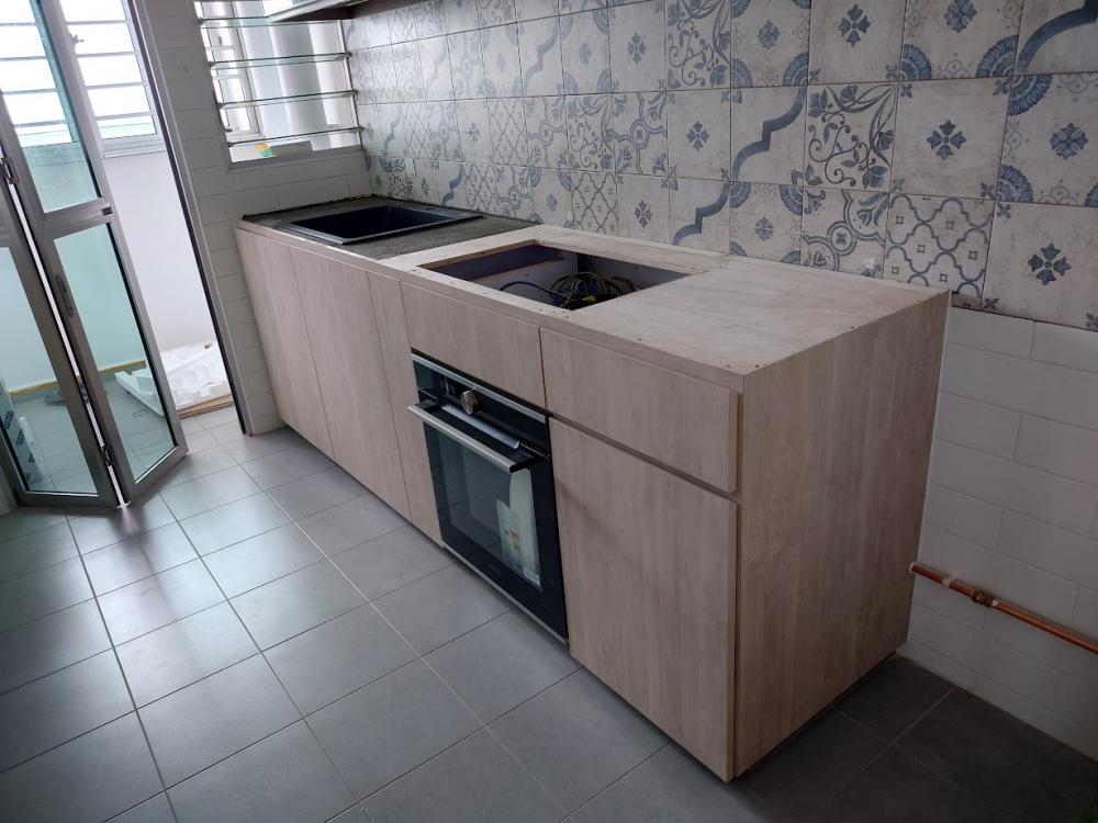 Scandinavian Kitchen with Kitchen Island and Cupboard