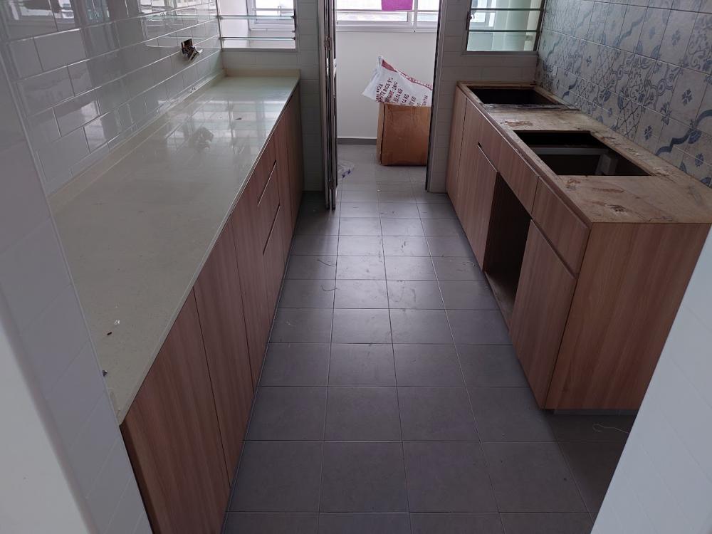 Scandinavian Kitchen with Kitchen Window and Cupboard