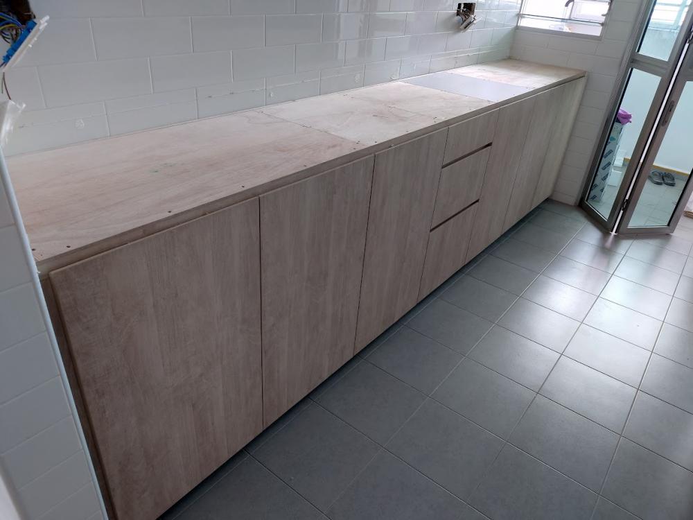 Scandinavian Kitchen with Kitchen Island and Cupboard
