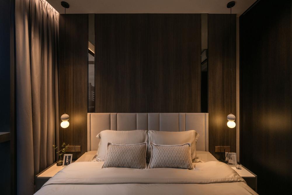 Contemporary Bedroom with Ceiling Light and Wardrobe