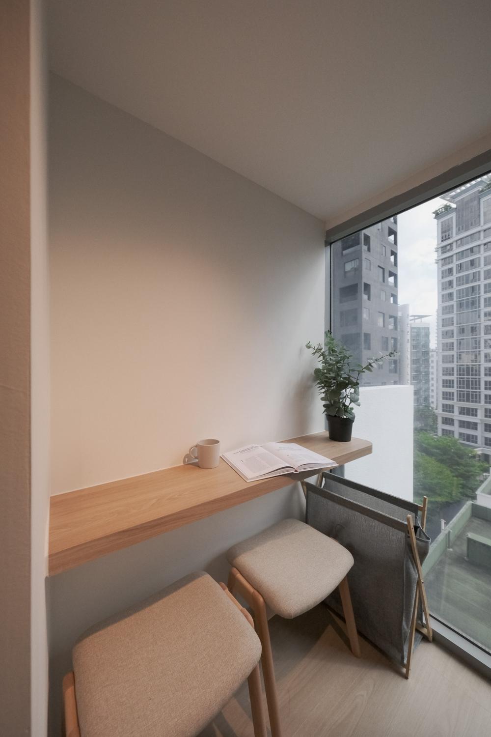 Minimalist Dining Room with Dining Chairs and Seating Bench