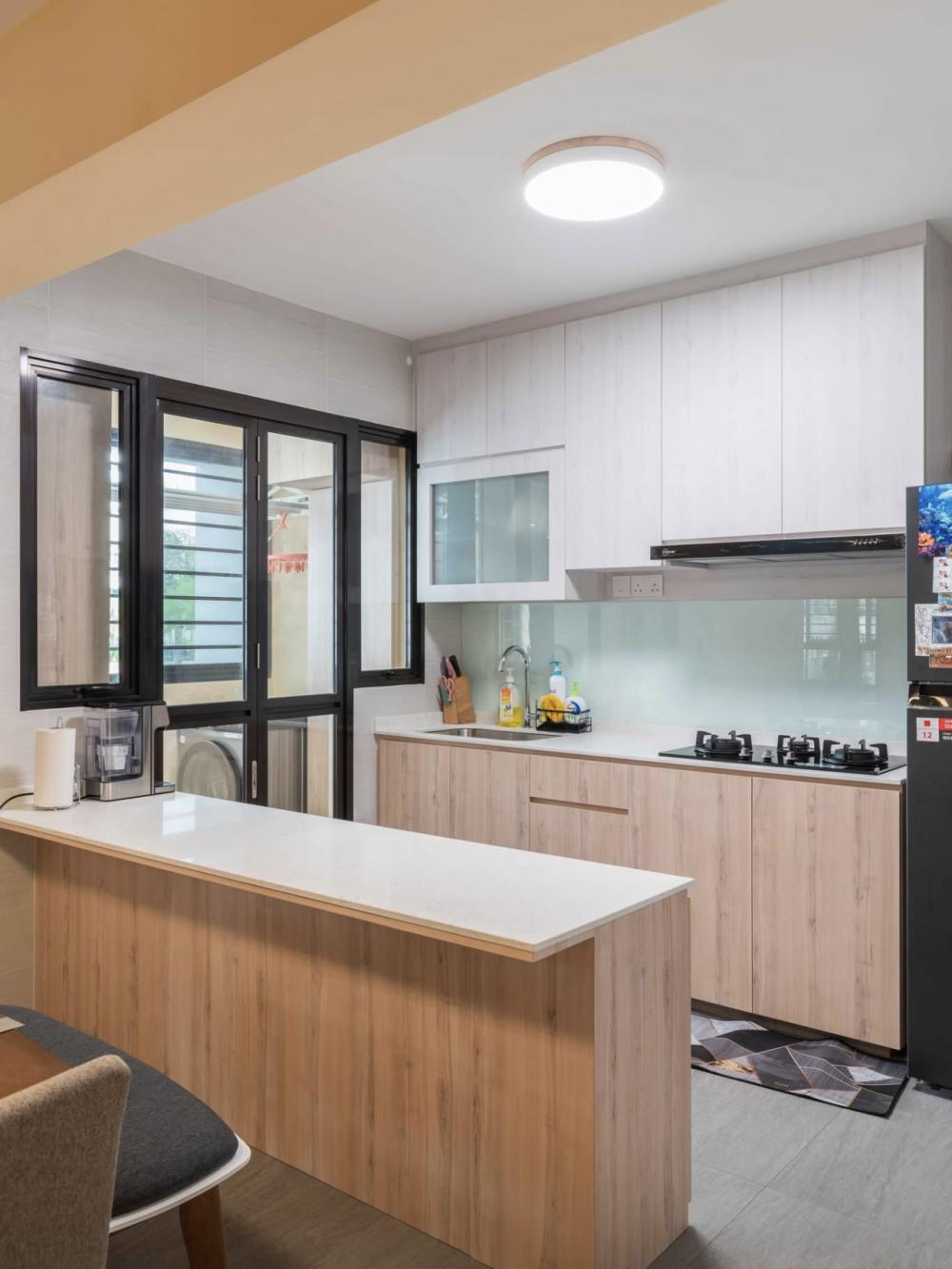Vintage Kitchen with Countertop and Homogeneous Tiles