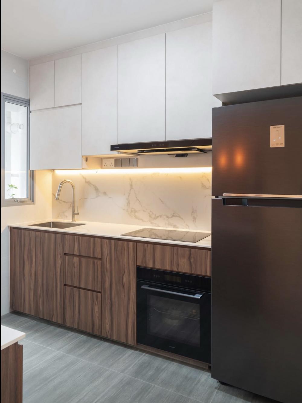 Vintage Kitchen with Countertop and Homogeneous Tiles
